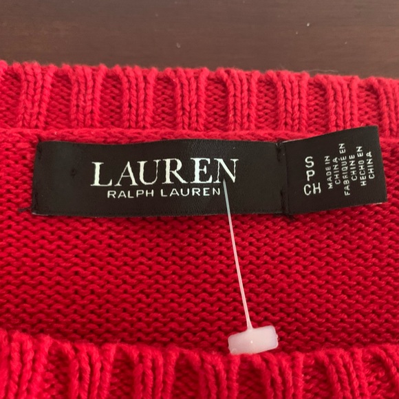 NWOT Ralph Lauren Red and Gold Crest 100% Cotton Sweater - Picture 2 of 12